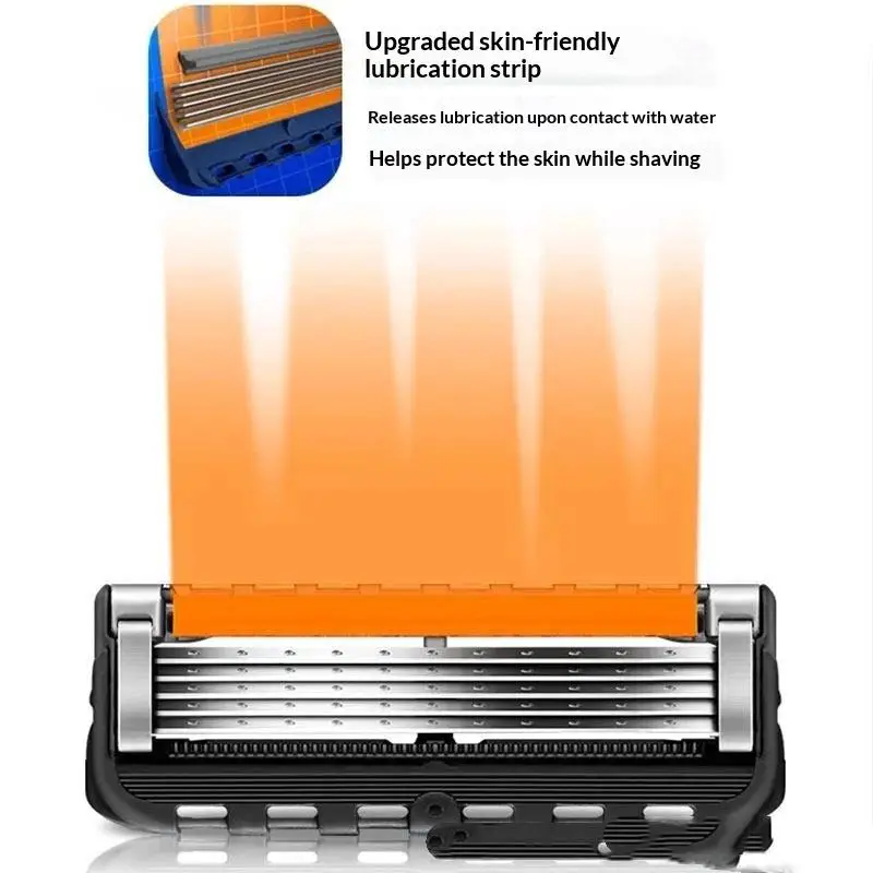5 Layer Stainless Steel Razor Blade Refills Sharp Edge Smooth Shave For Mens Daily Grooming Home Travel Use