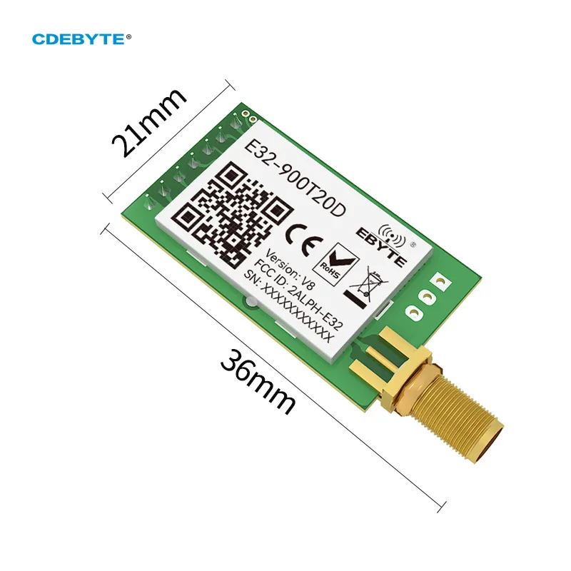 CDEBYTE E32-900T20D V8 LoRa 868MHz 915MHz 20dBm 100mW Wireless RF Module IoT UART Transmitter and Receiver