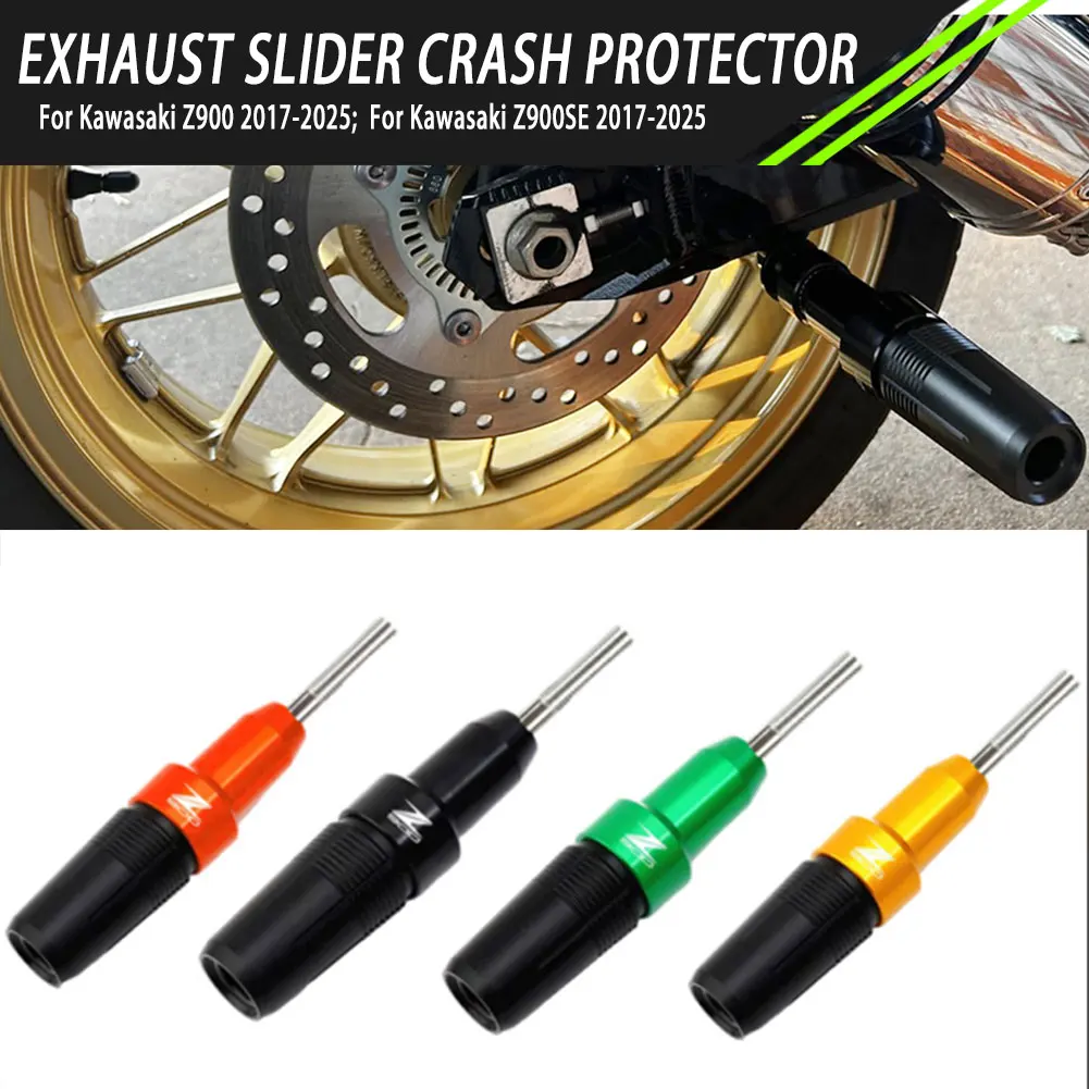 

Motorcycle Falling Protector Parts Exhaust Slider Protector Engine Crash Pad Frame Slider For Kawasaki Z900 Z900SE 2017-2025