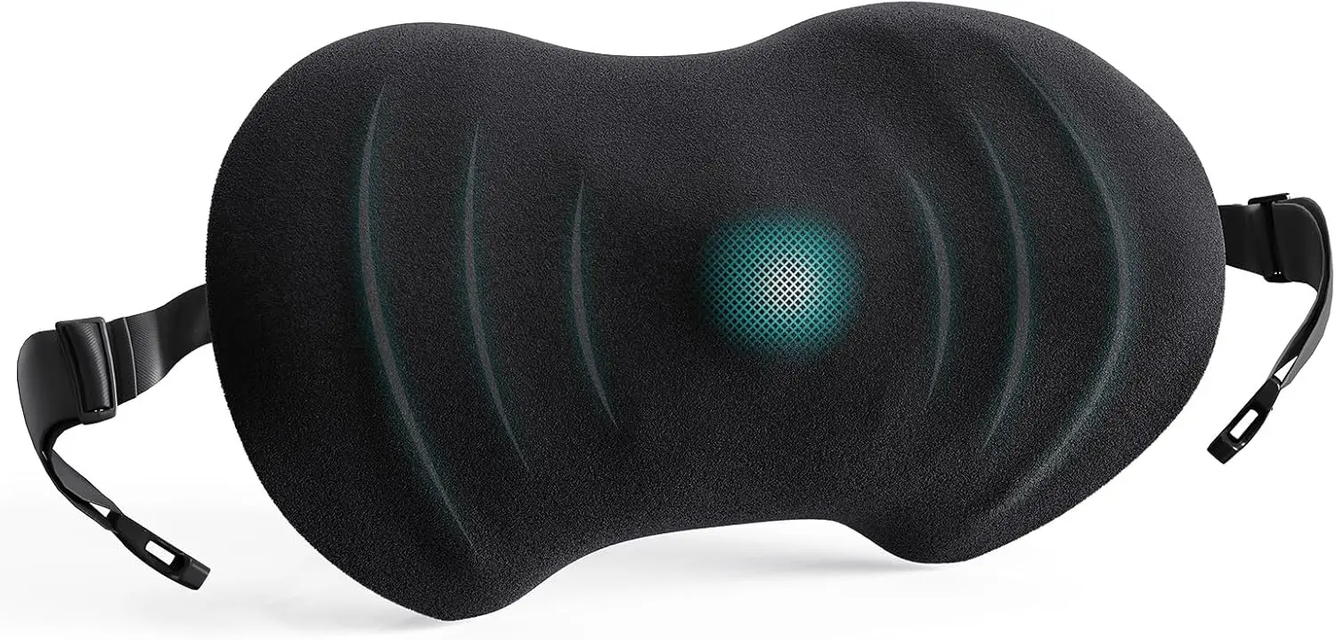 

Lumbar Support Pillow, Ergonomic Back Cushion for Office Chair with Adjustable Straps & Detachable Breathable Cover,Memory Foam Car Lumbar Pillow, Back Support Pillow for Car, Office,Bed Rest,A-Black