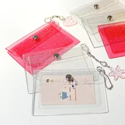 Porte-monnaie transparent pour femmes et filles, porte-cartes de crédit, pochette en PU, cadeaux pour enfants