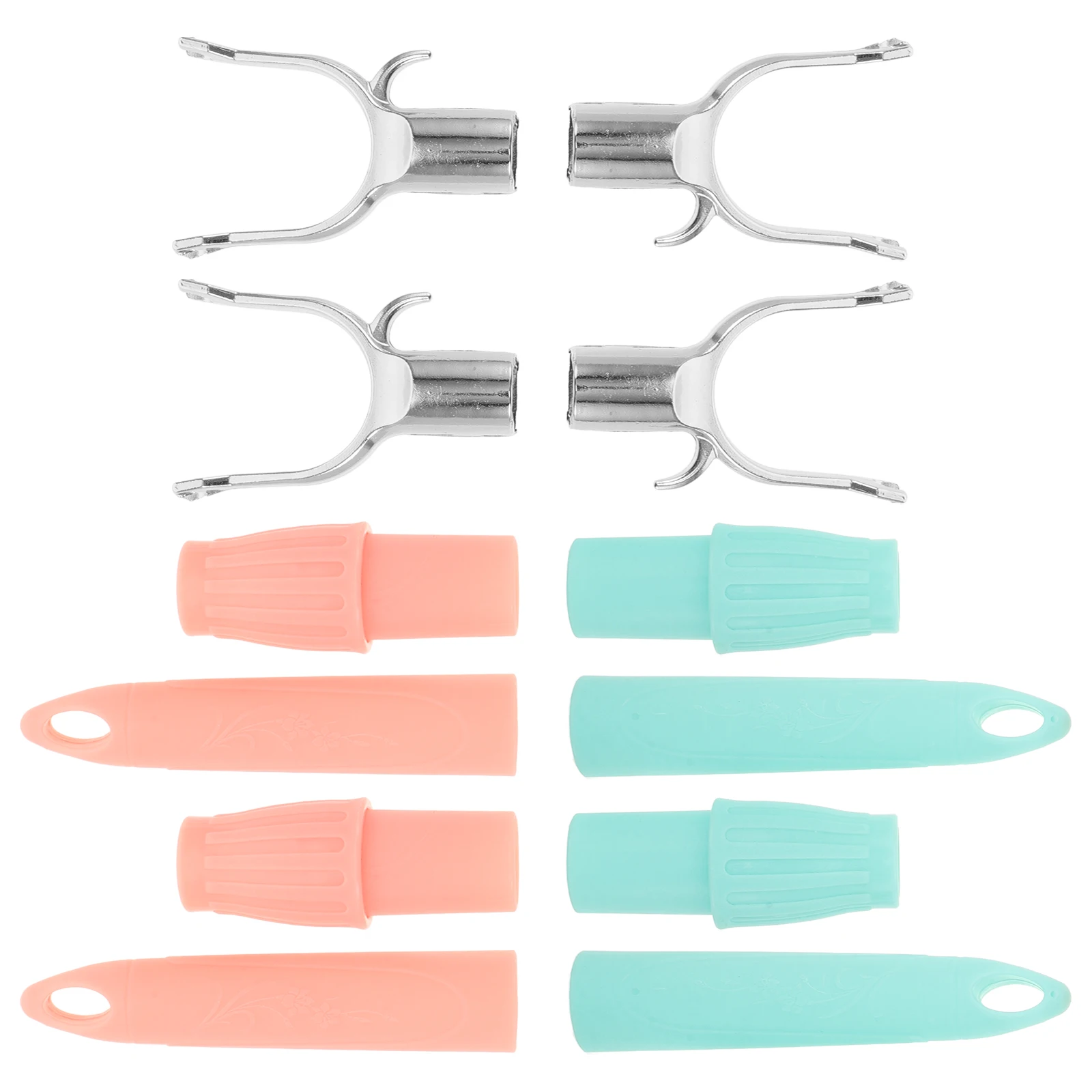

4pcs Clothing Fork Accessories Telescopic Stainless Steel Reach Pole Heavy Duty Closet Hook U Shaped Metal Utility
