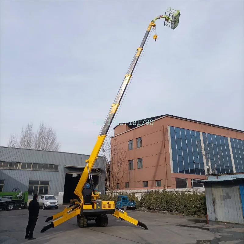 Construction Telescopic Spider Crane Mini Hydraulic Telescopic Boom Cranes Diesel Engine Drive Rubber Crawler Type Spider Crane