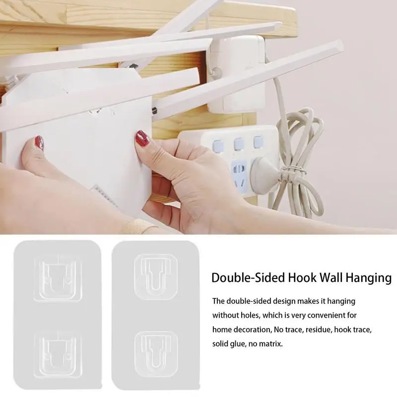 Double Sided Adhesive Wall Hooks No Drill Wall Sticker Hangers Mounted Hooks Clear Wall Hooks Suction Cup Hanger No Drill