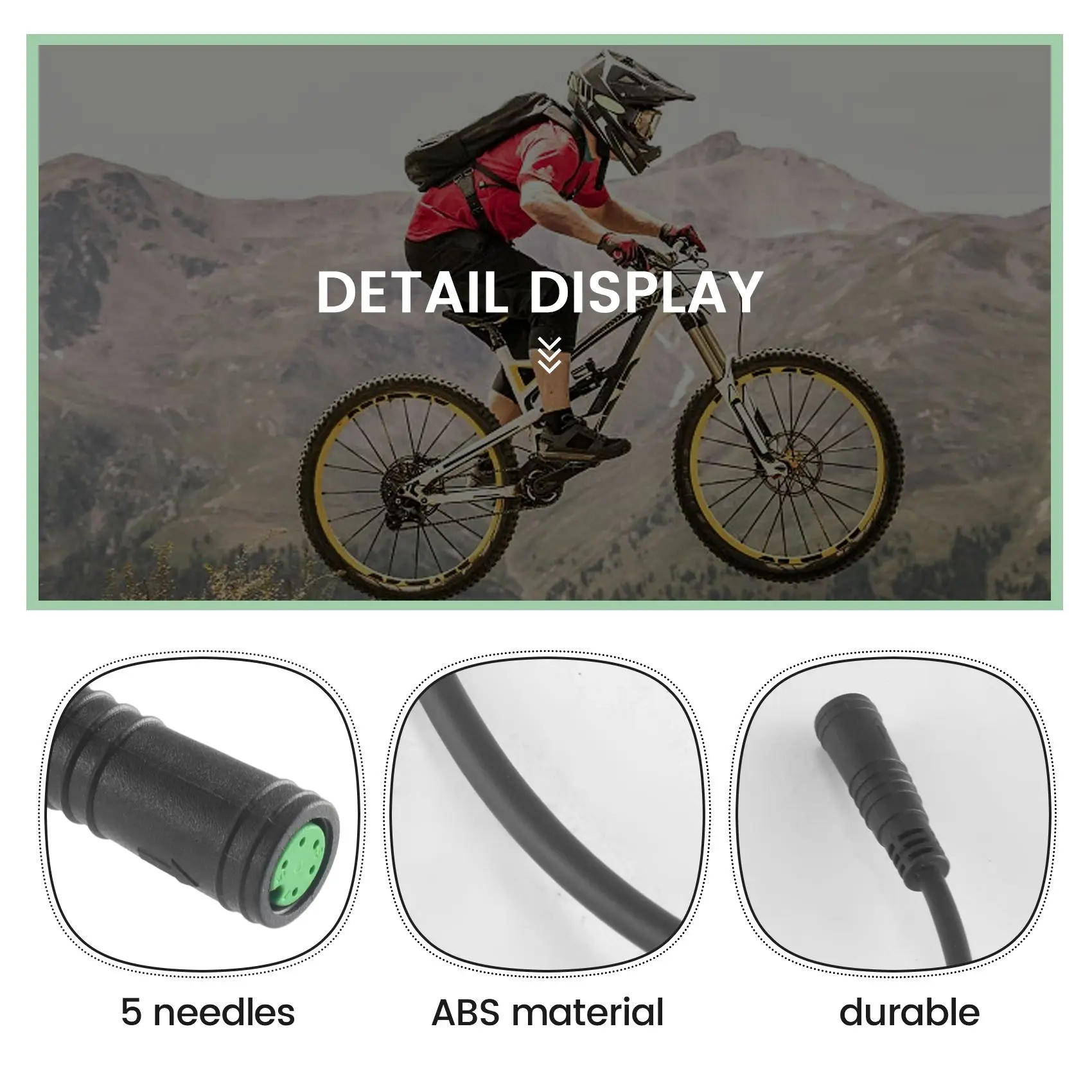 SEWS-Electric Bicycle Ebike 5 Pin Display Extension Cable Connector For Bafang Mid Motor BBS01/BBS02/BBSHD