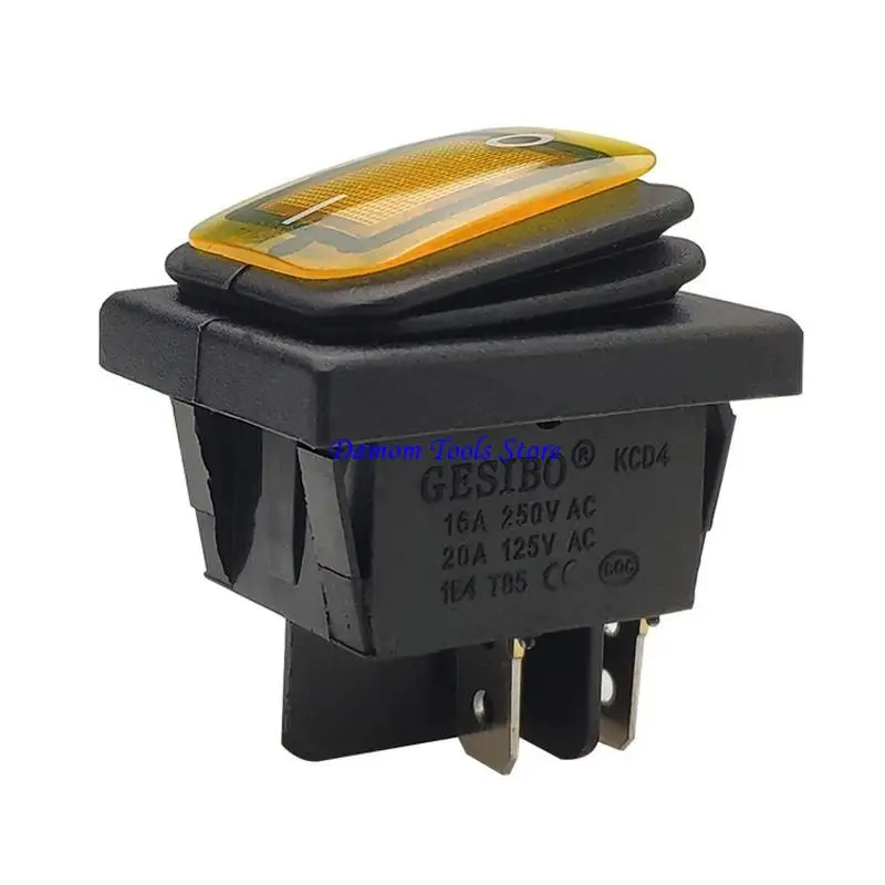 57BE Waterproof KCD4 Boat Rocker Switch 4/6 Pin 2/3 Position SPST Toggle Switch Rocker Switches for Car Auto Boat