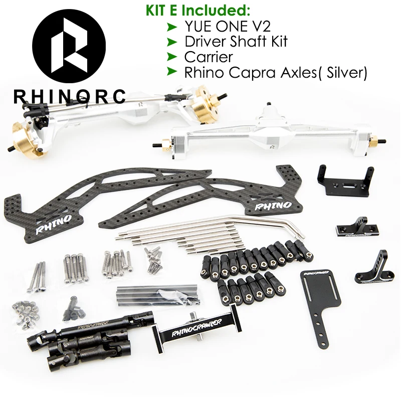 RhinoRC YUE ONE V2 RC Crawler Chassis Shafty Pełny zestaw z przekładnią wału kierowcy Capra Axles