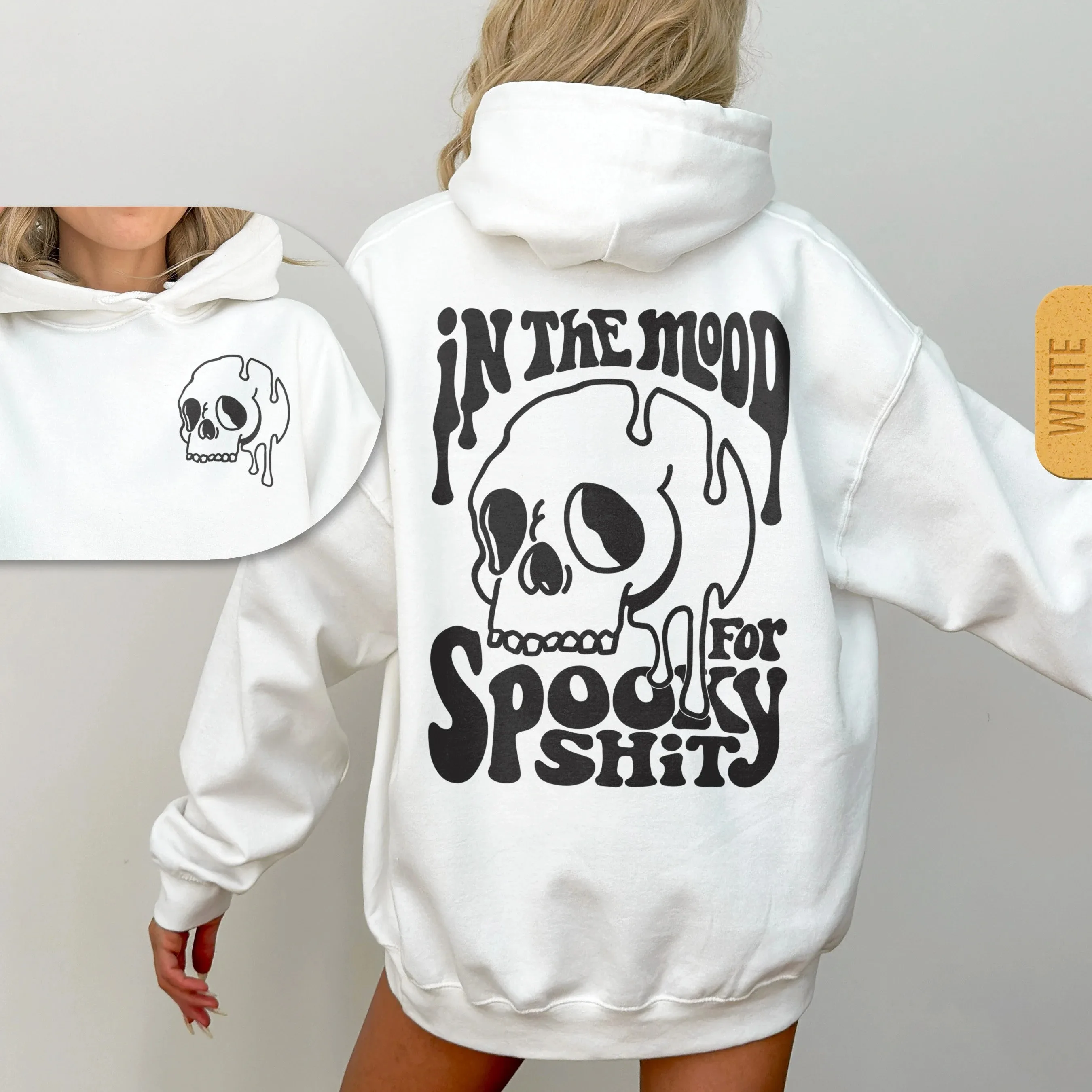 

Autumn and Winter Style Dark - Humor Spooky Skull Cotton Hoodie Adding A Touch of Quirky Charm To Your Autumn and Winter Outfits
