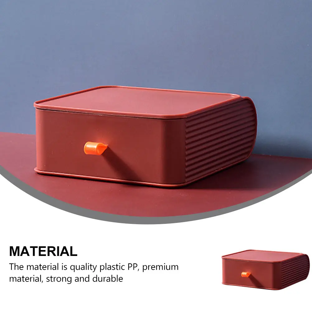 

1pc Drawer Type Storage Box Desktop Organizer Household Plastic Container For Home Office Stationery Books Glasses