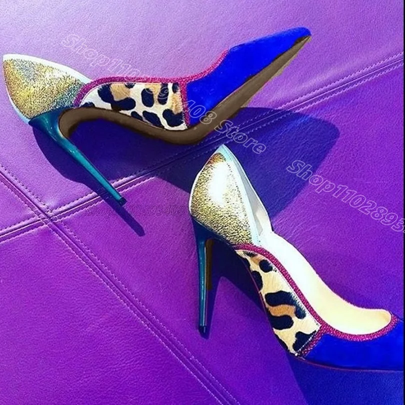 

Mixed Patchwork Design Sexy Pumps Pointed Toe Slip on British Style Women Spring Stiletto Casual Pumps 2025 Zapatos Para Mujere