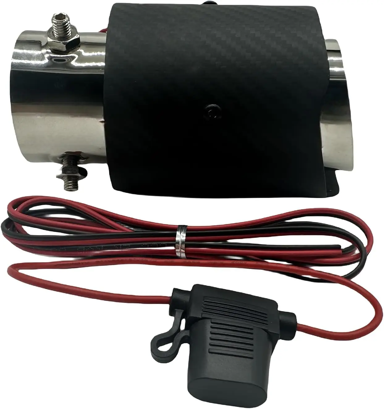 

Наконечник глушителя хвостового горла, синий светодиод из углеродного волокна, универсальный выхлопной задний горло автомобиля, 2,5-дюймовый впускной отверстие, розетка 3,5 дюйма