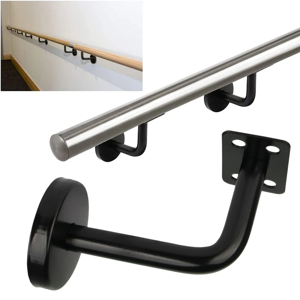 

60mm/80mm Stair Handrail Brackets Black Stair Handrail Rack Bannister Wall Support Hand Rail Balustrade Strong Home Hardware Kit