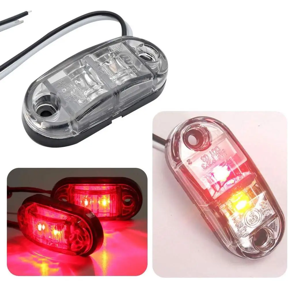2Pcs 10V-30V LED Side Marker Lights Car Lights Red/ Amber Universal For Trailers Trucks Vans Buses SUVs