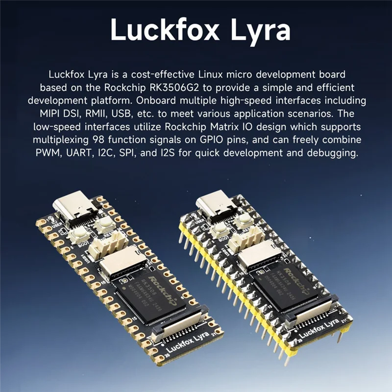 

Luckfox Lyra SD-Boot Версия RK3506G2 Плата разработки Rockchip Linux для дисплея MIPI/DSI Cortex-A7