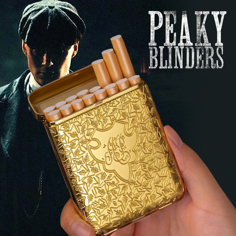 Peaky Blinders Cigaret Case Vintage Engraved Cigarrete Case Shelby Container Pocket Cigarete Box Holder Storage Box Men\'s Gifts