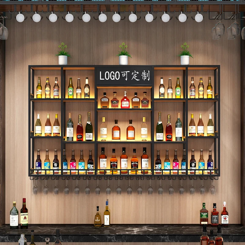 Inverted Bottle Bar Cabinet Whisky Hanging Holder Modern Wine Cabinets Unique Commercial Cremalheira De Vinho Bar Accessories