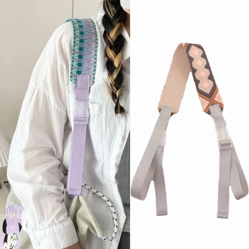 

Ремешок для сумки из нейлона с вышивкой, 5 см, регулируемый, с кнопкой, разноцветный, удлинитель для сумки, унисекс, аксессуары для сумок