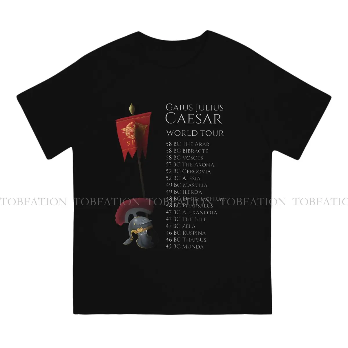 Gaius Julius Caesar World Tour Casual TShirt Ancient Rome Printing Tops Leisure T Shirt Male Tee