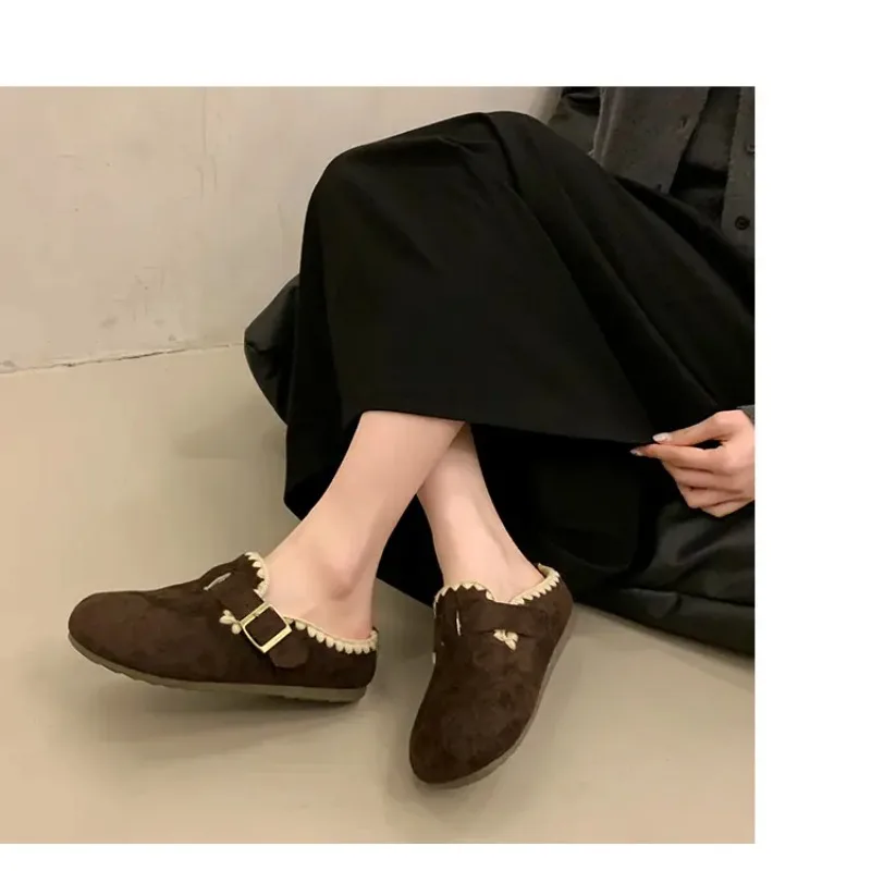 Comwarm сабо на меховой подкладке для женщин и мужчин, зимние нечеткие пробковые тапочки, меховые сабо из пробки, короткие плюшевые домашние пробковые туфли, зимние Zuecos Mujer