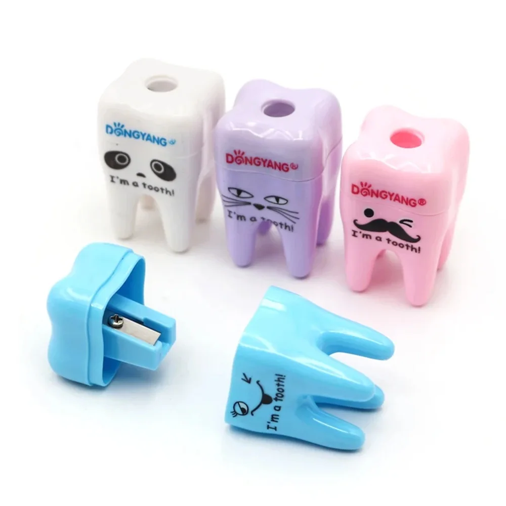 10Pcs Tooth Shape Pencil Sharpener - Creative Dental Clinic Gift | Cute Dental Themed Stationery for Kids & Dentist Office