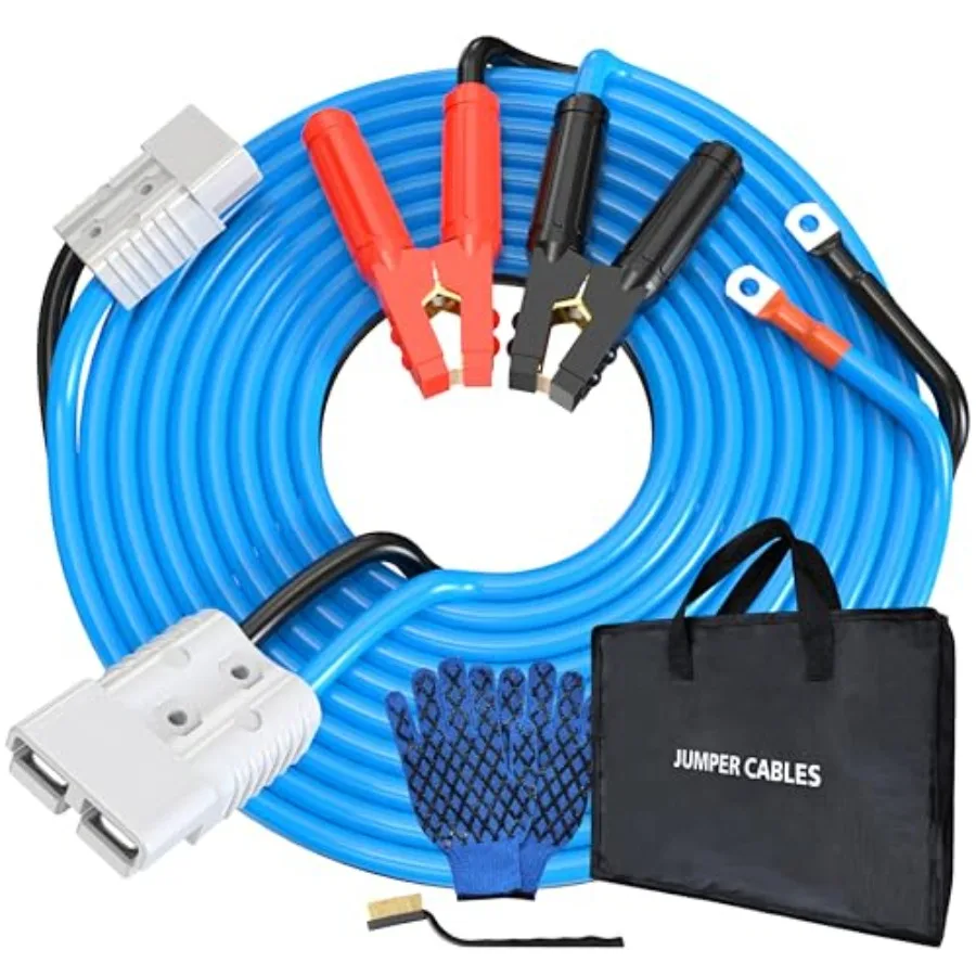 

0 Gauge 30 Feet Jumper Cables Heavy Duty for Car Quick Connect Plug Sets 1000 Amp Automotive Booster Jumper Cables for SUV and