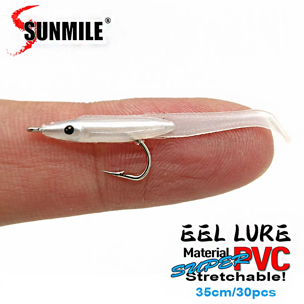 SUNMILE 30pcs Eel Soft Fishing Lure 35mm PescaTackle Wobblers Fish Lures Carp Leurre Souple Soft Baits