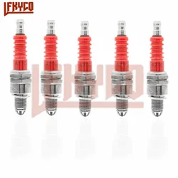 1/2/3/4/5PCS 3 Electrode A7TC/C7HSA Iridium Spark Plug Ignition Candle for GY6 50CC 70CC 90CC 125CC 150CC ATV Sparkplug Cap Moto