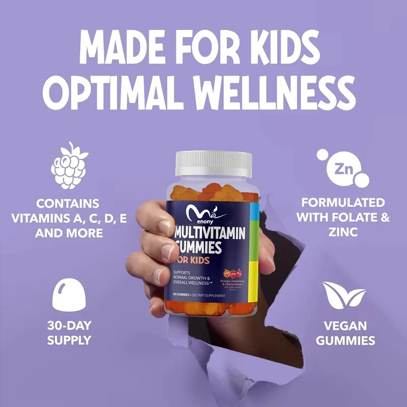 

Children's compound vitamin vegetarian gummies, containing daily vitamins and minerals, promote cellular energy production