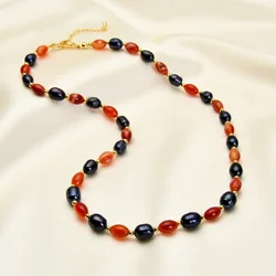 Natural Freshwater Pearl Choker Necklace Baroque Pearl Jewelry For Women Trend Charm Handmade Natural Stone Wedding Wholesale