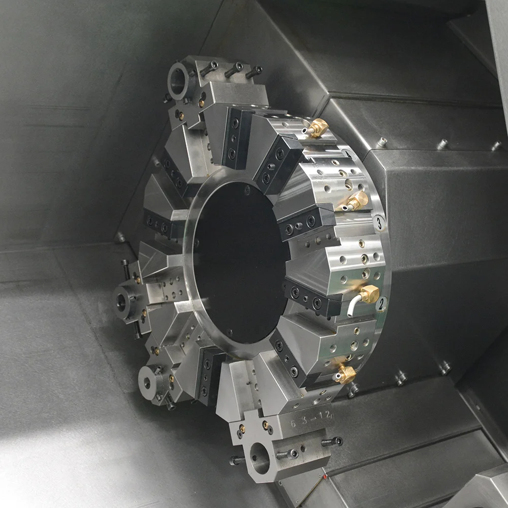ขายดีที่สุดในรัสเซีย dmtg Dt40ศูนย์หมุนอัตโนมัติพร้อมป้อมปืน12 mesin bubut CNC เตียงเอียงแนวนอน
