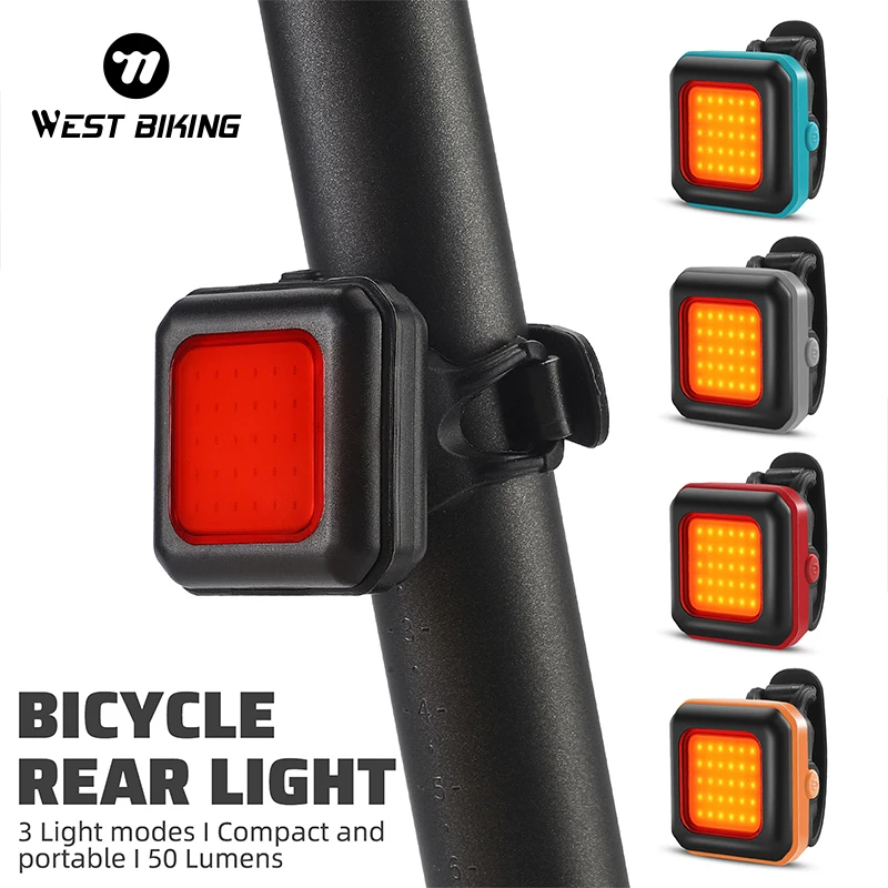 WEST BIKING Bicycle Front Rear Light IPx45 Waterproof LED Charging Cycling Taillight LED Lantern Bike Safety Warning Light