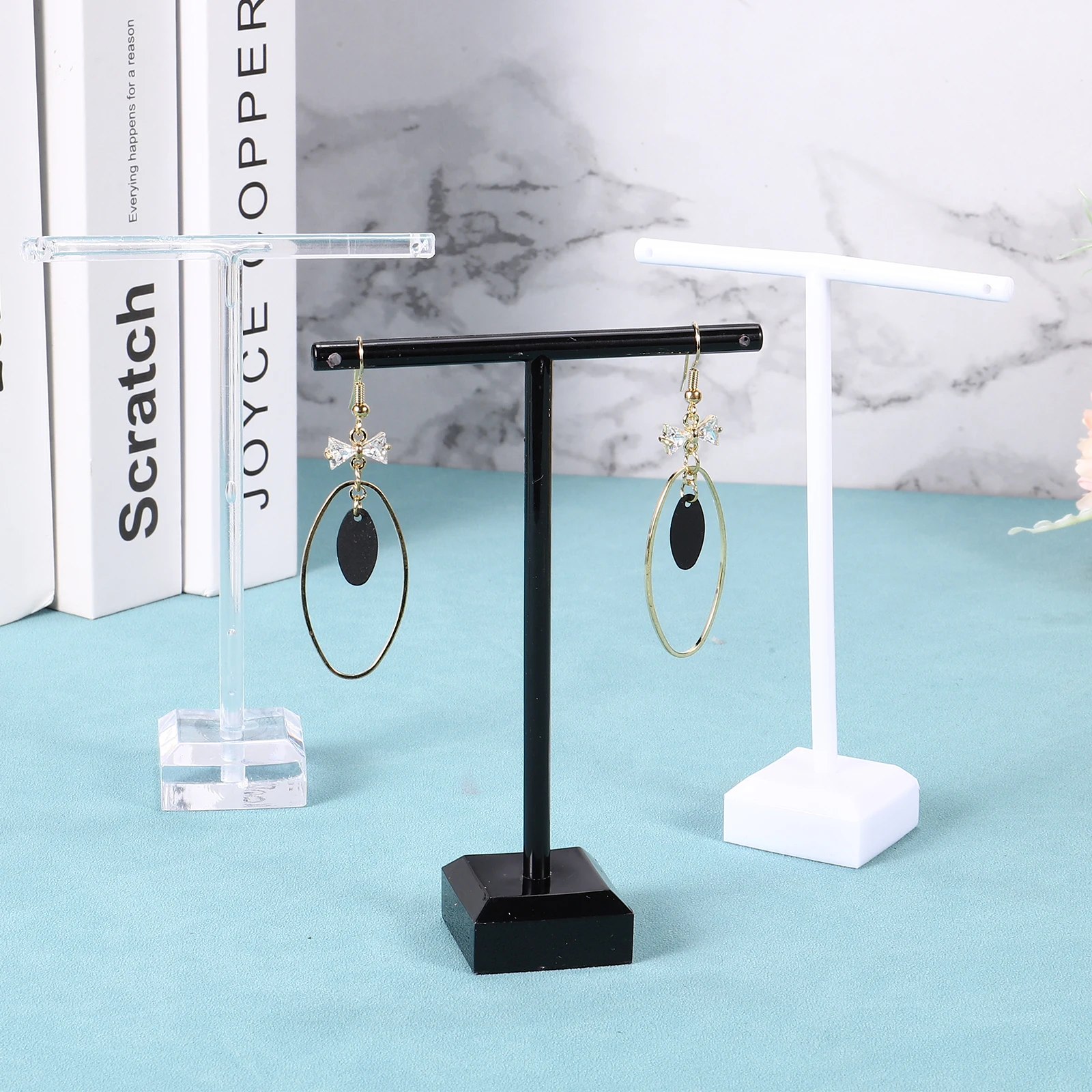 2-6pcs Earring Display Stands Earring Holder Earring Stand Storage Organizer Acrylic Necklace T Rack for Jewelry Necklace