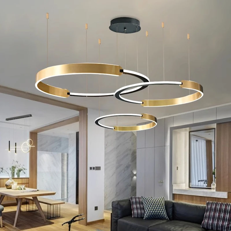 2026 Modern Ring Long Pendant Lights Led Chandeliers For Living Room 2023 Indoor Lighting Ceiling Lamp Interior Lighting Chandel