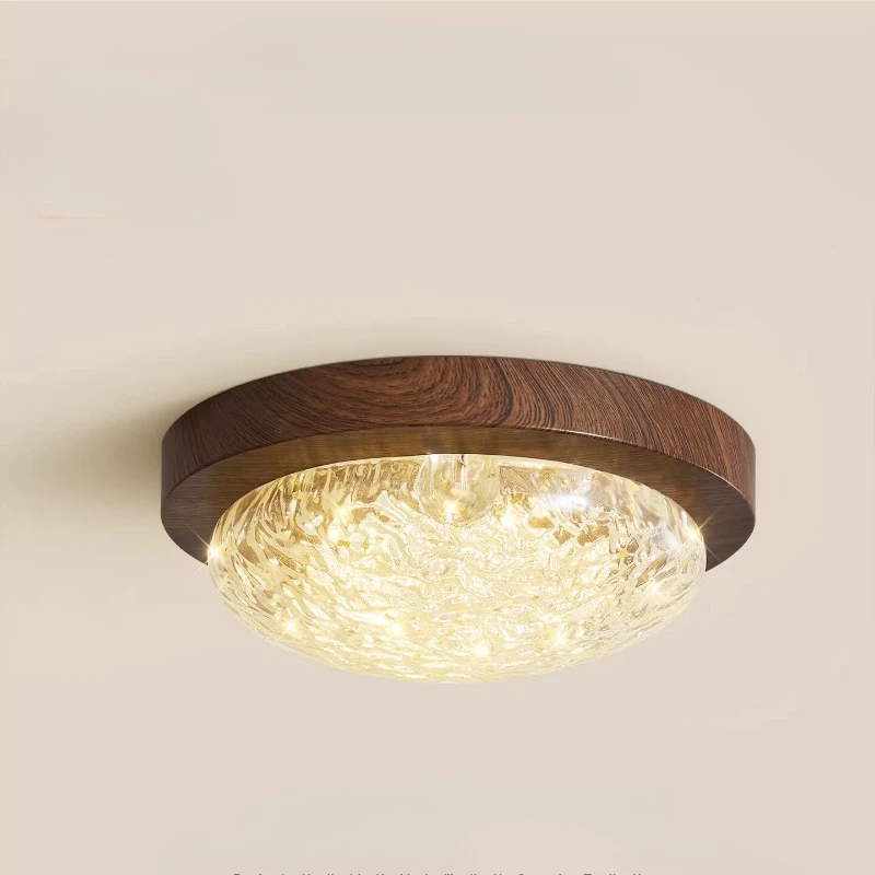 Mid Century Retro Luxury Rotundity Gold Foil Resin Ceiling Lights Hallway Entryway Foyer Cloakroom Study Atmosphere Hanging Lamp