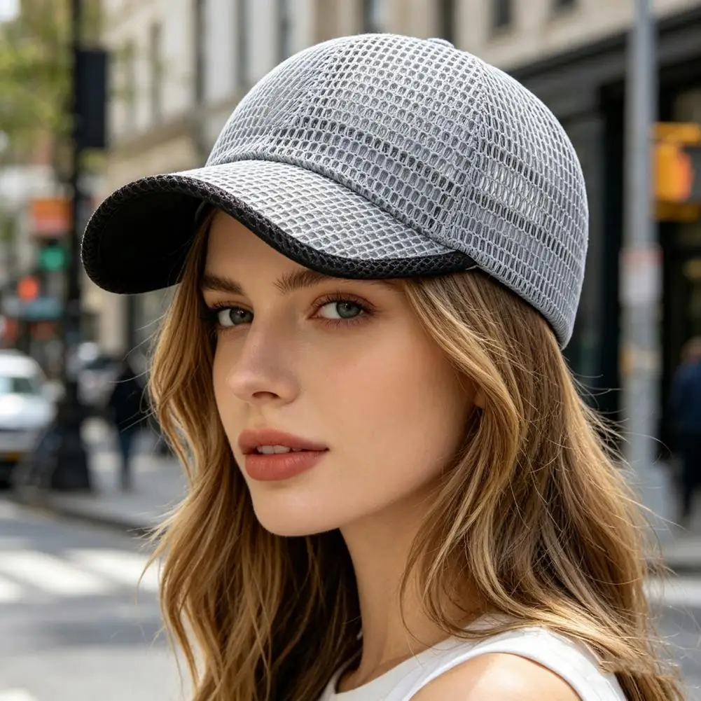 Breathable Mesh Hat Ultra-light Mesh Baseball Cap Breathable Outdoor Sports Hat with 360° Ventilation Sun Protection for Men