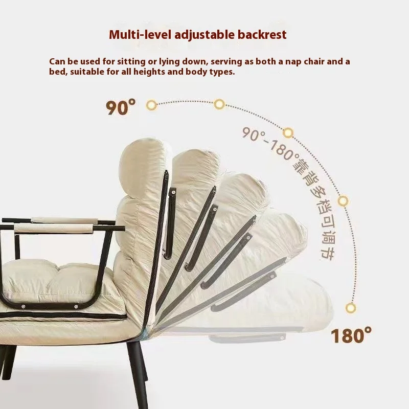 Adjustable Folding Recliner Office Chair Ergonomic Computer Lounge Chair Multifunctional Nap Bed Sofa Seat for Home Office