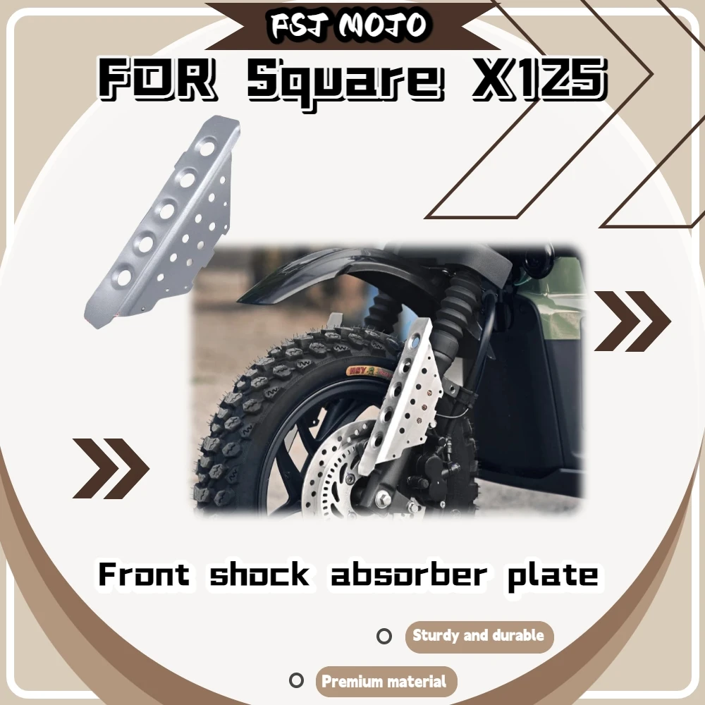 For Square X125 Modified Front Shock Absorber Guard Plate Retro Front Fork Protective Cover Decor Shell With High Mount Mudguard