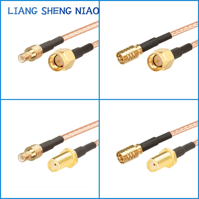 RG316 kabel Coax SMB ke SMA laki-laki perempuan konektor Anlge kanan SMB ke SMA Crimp UNTUK kabel pengiriman cepat kehilangan rendah kabel RF 0.1-20m