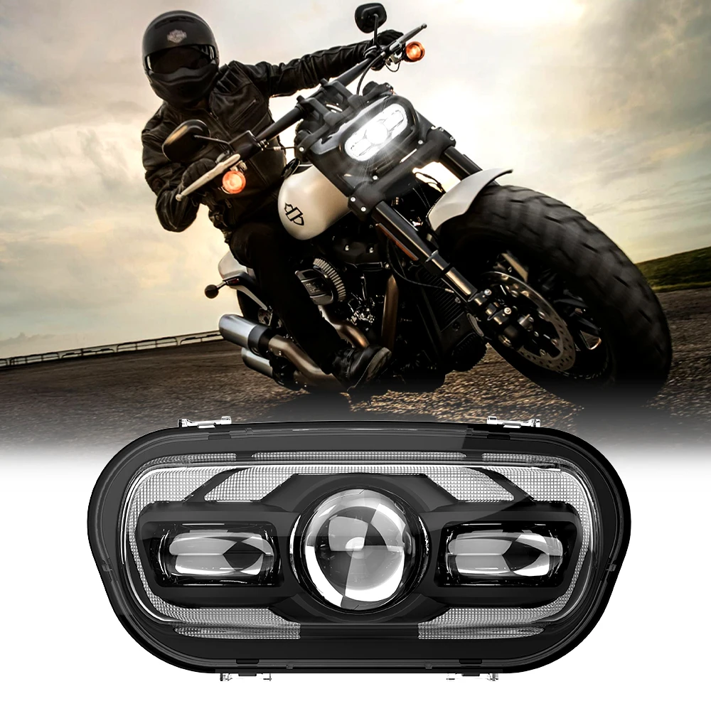 Motorcycle lighting systems 65W led projector headlights For Harley Fat Bob 2008-2019 led headlights