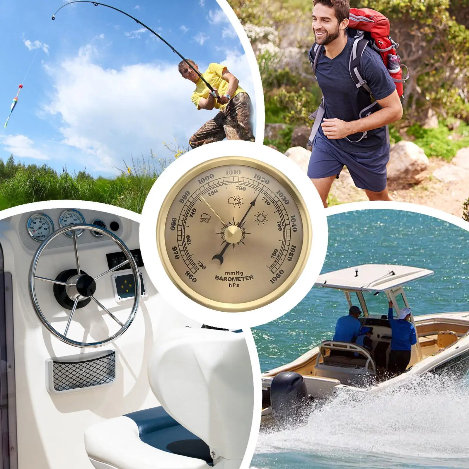 Fishing Barometer Pressure Gauge Portable Weather Station For Fish Bite Forecast, Waterproof Outdoor Barometer For Boating Camp - view 6