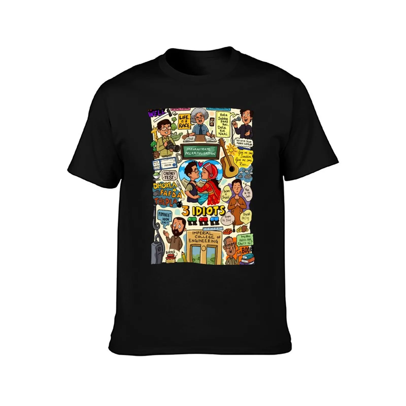 3 Idiots - doodle mashup Inkt T-Shirt Sporty Breathable Short Sleeve T-Shirt