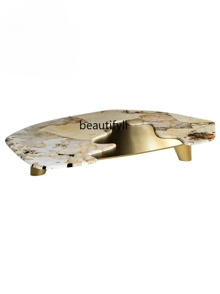 

Italian-Style Light Luxury Pandora Irregular Marble Coffee Table Designer Model Cloud Coffee Table Minimalist Home furniture