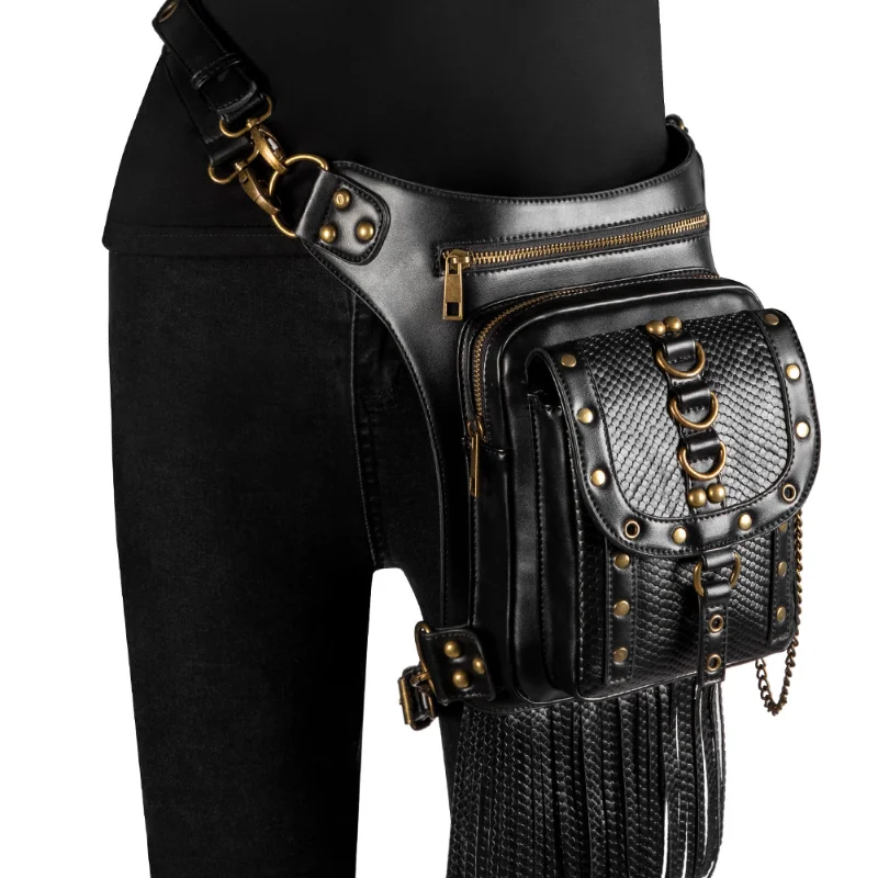 Chikage Euramerican Y2K Style Women's Waist Pack Steampunk Vintage Personality Shoulder Bag Large Capacity Crossbody Fanny Pack