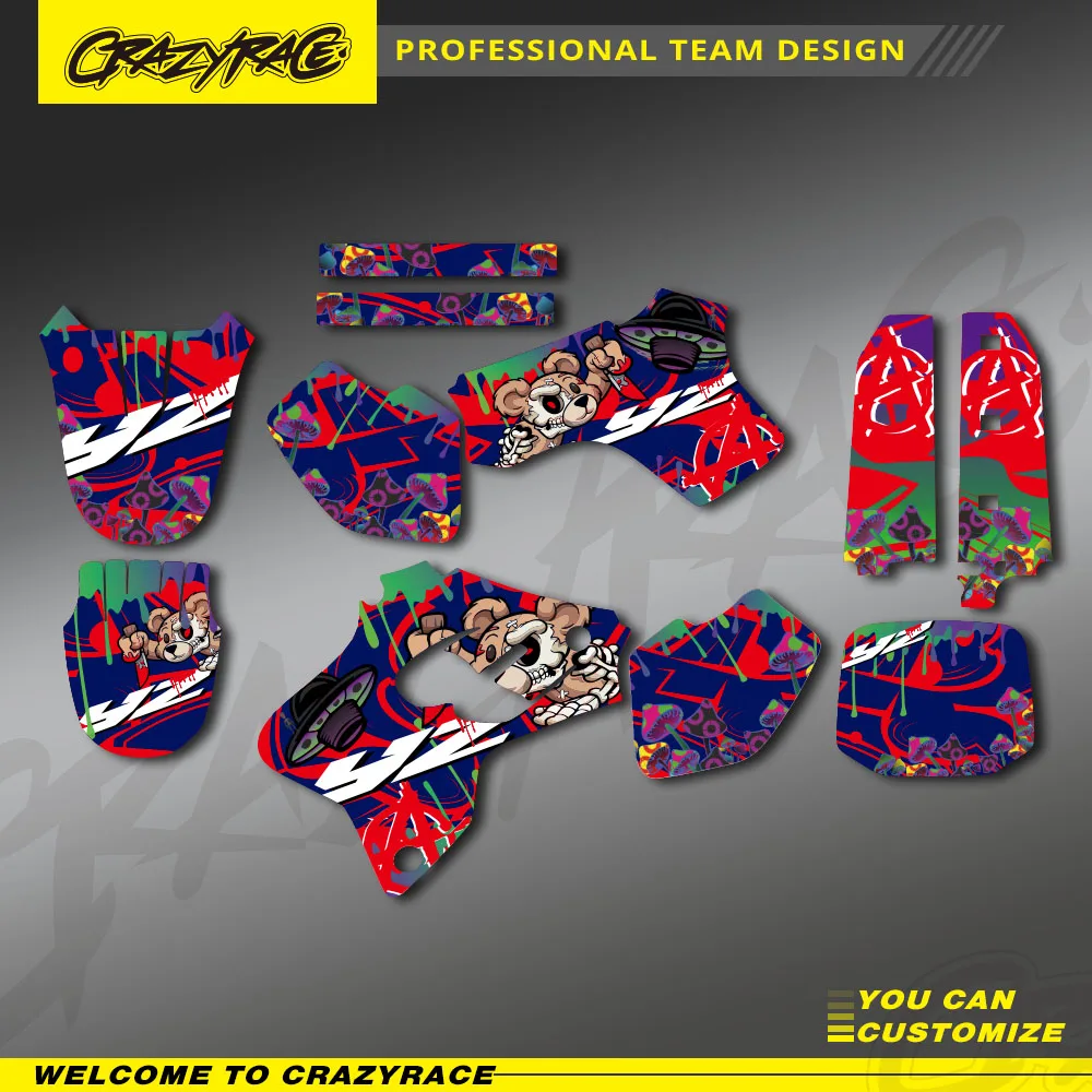 

CRAZYRACE Motorcycle New Graphics Custom Decals Stickers For Yamaha YZ 80 YZ80 1993 1994 1995 1996 1997 1998 1999 2000 2001