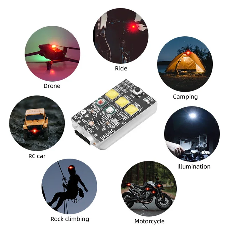 Drone Strobe Light for DJI Avata 2/Mini 3/4 Pro Mavic 3 Pro Night Flight Anti-collision10 Modes Blinking LED Flash Accessories