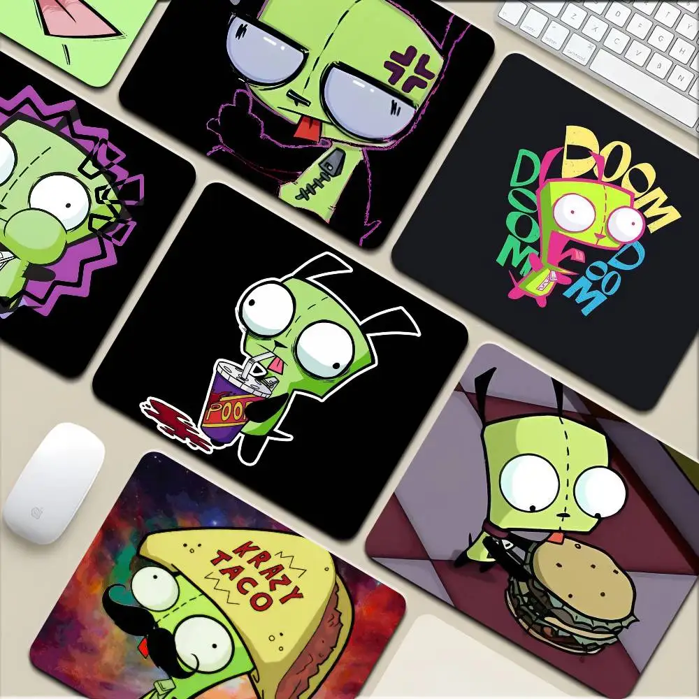 Green Invader ZIM Anime Small Mousepad Keyboard Pad Laptop Cushion Non-slip Deskpad