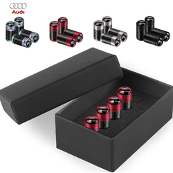 4 Uds. Accesorios para coche, tapas antipolvo para válvula de rueda de fibra de carbono para Audi Sline RS RS4 SQ5 Q5 A4 B9 B7 A1 A5 Q3 Q7 A6 C6 C7 A4L A3