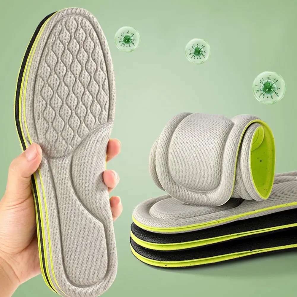 1 Pair Women Men Shoe Insole Absorbing Soft Cushioning Foot Massage Breathable Insoles Running Walking Comfort Foam Inner Sole