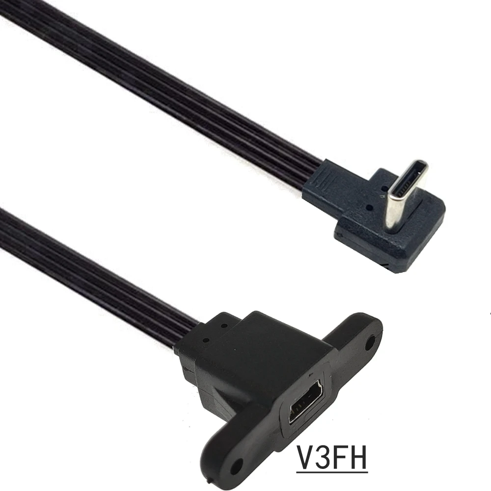 10CM 20CM 90° Angled Type C Male USB 3.1 Plug  To 5pin Mini USB Female Charging Data Transmission Sync Cable Adapter