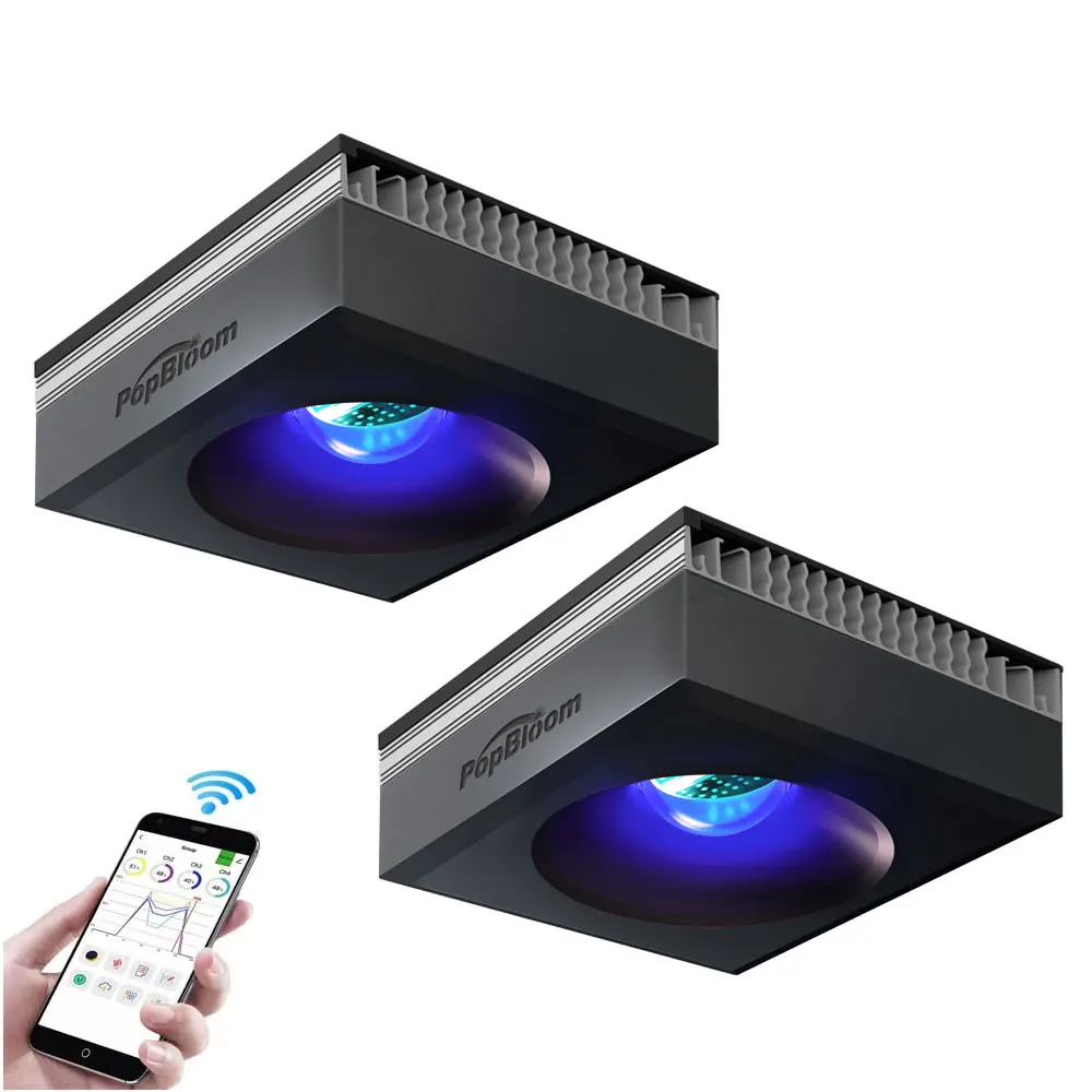 

PopBloom-WiFi Smart LED Aquarium Light 200W, Full Spectrum Marine LED Aquarium Lamp for 80-120CM Reef Coral SPS/LPS Fish Tank